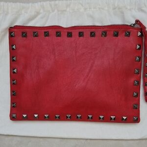 Aryn K Red Studded Wristlet